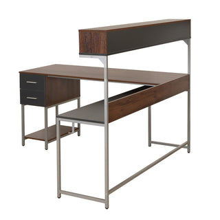 Maverick Walnut L Shape Gaming Desk
