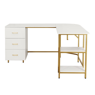 Dallas White L Shape Gaming Desk