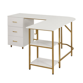 Dallas White L Shape Gaming Desk