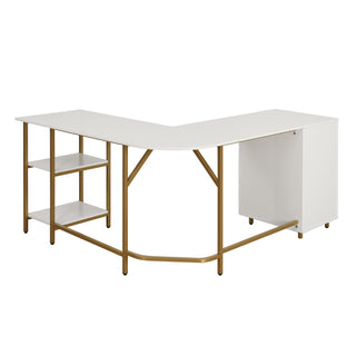 Dallas White L Shape Gaming Desk
