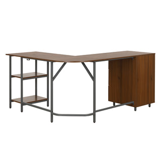 Dallas Walnut L Shape Gaming Desk