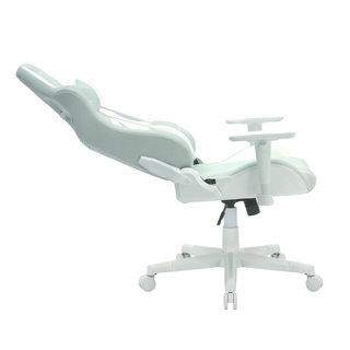 Pastel Mint and White Gaming Chair-reclined view